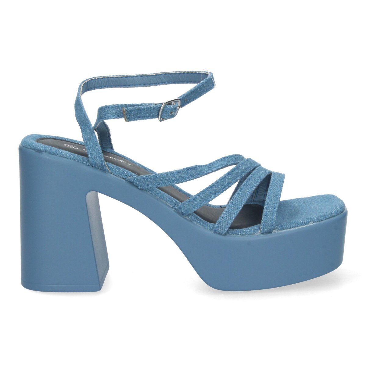 Sandalias Plataforma Azules Tiras Múltiples - Imagen 3