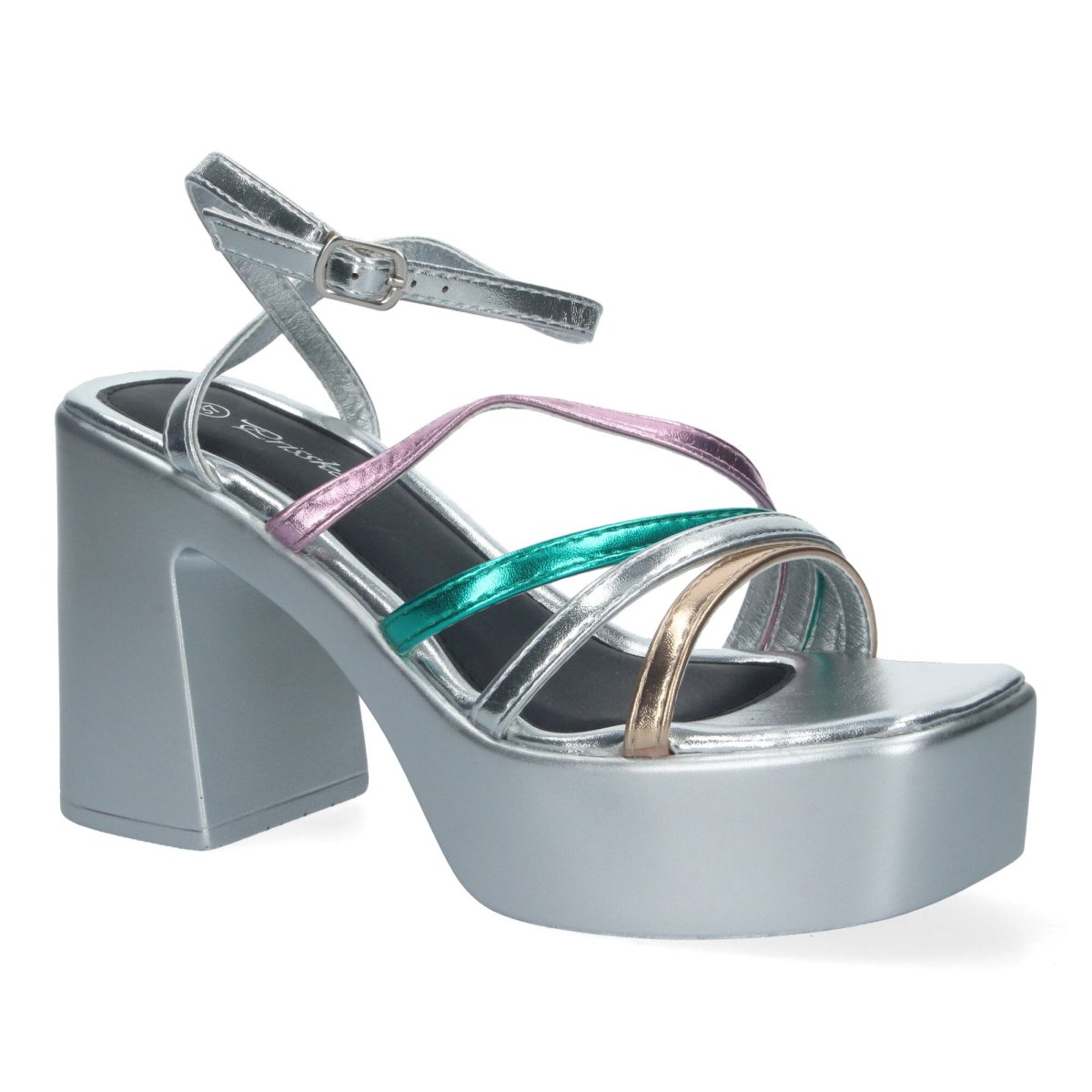 Sandalias Plateadas Plataforma Multicolor - Imagen 4