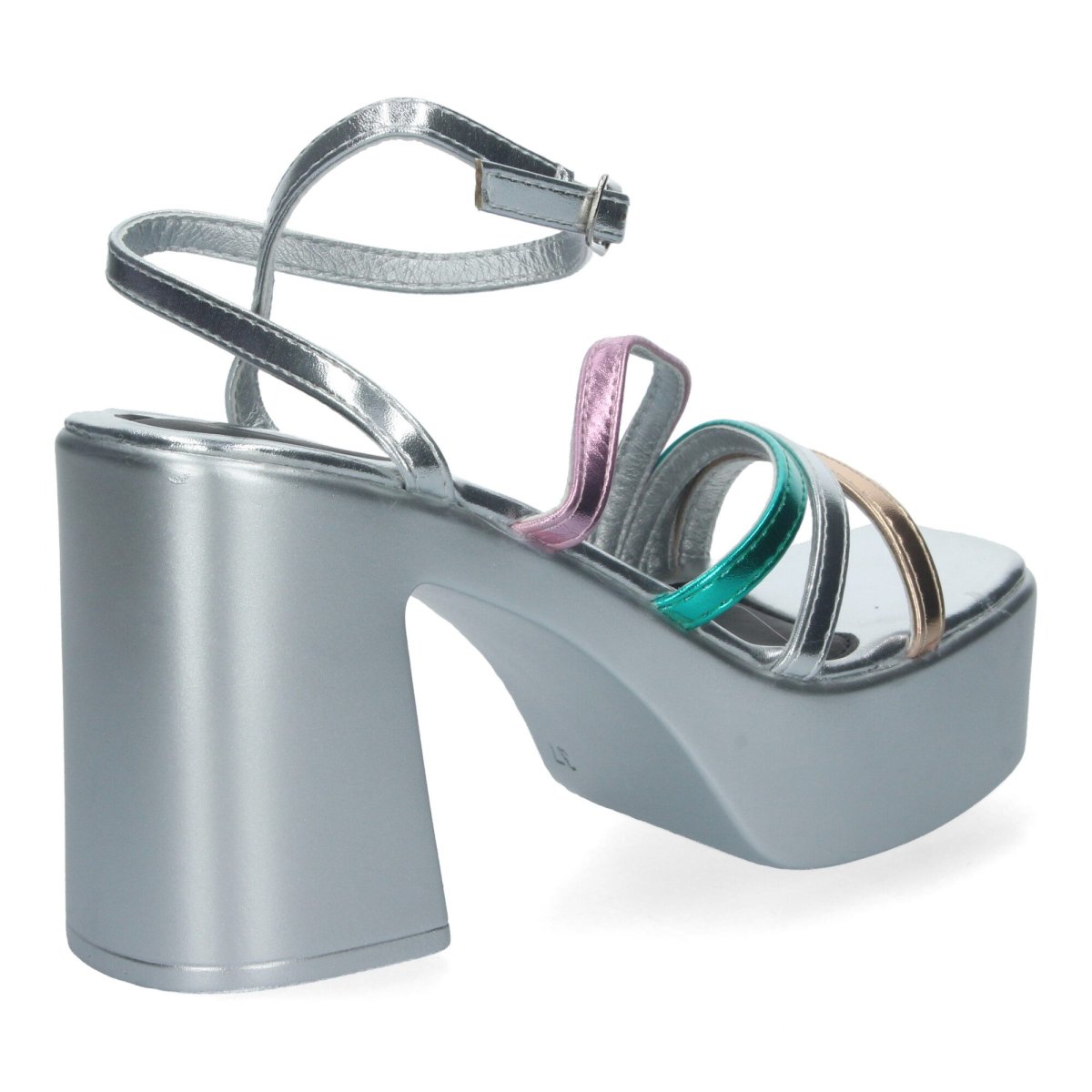 Sandalias Plateadas Plataforma Multicolor - Imagen 5