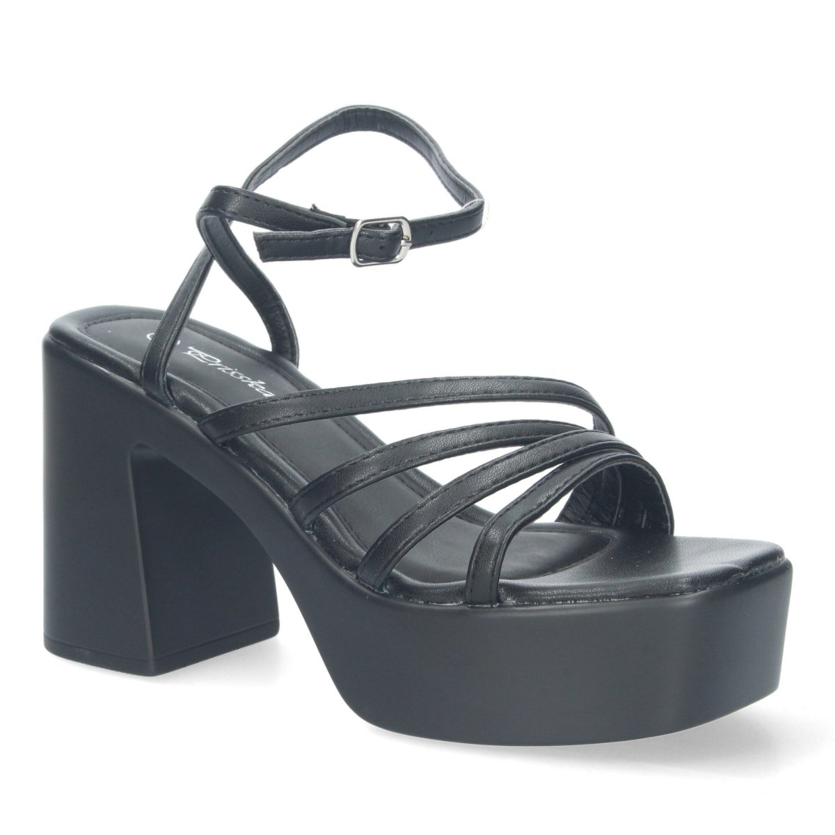 Sandalias de Plataforma Negras Cruzadas - Imagen 4