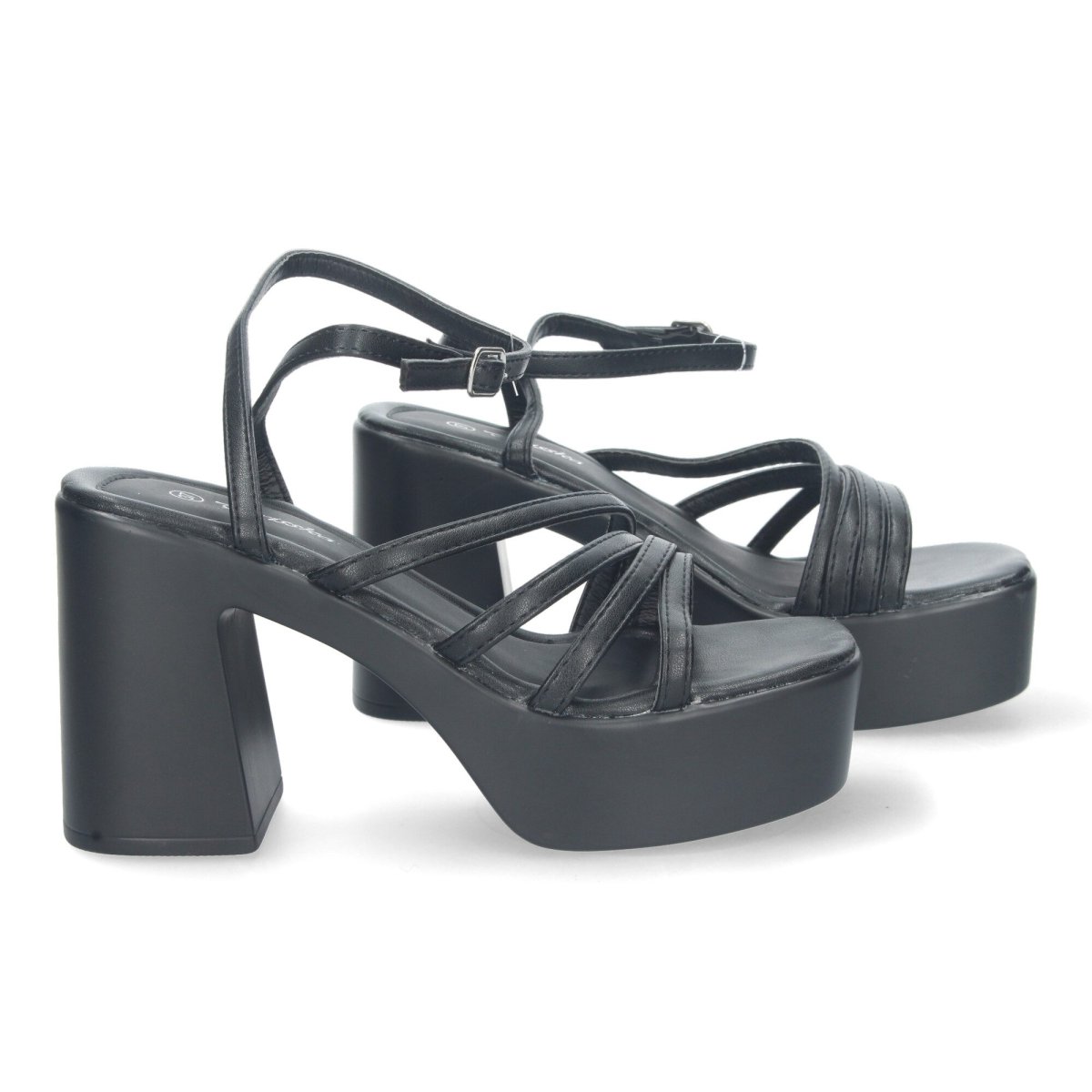 Sandalias de Plataforma Negras Cruzadas - Imagen 6