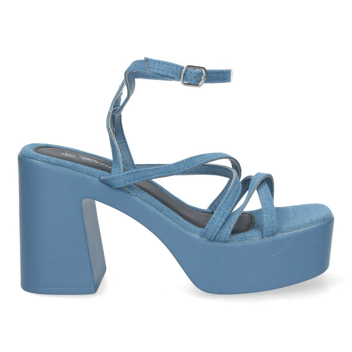 Sandalias Plataforma Azul Tiras Cruzadas - Imagen 3