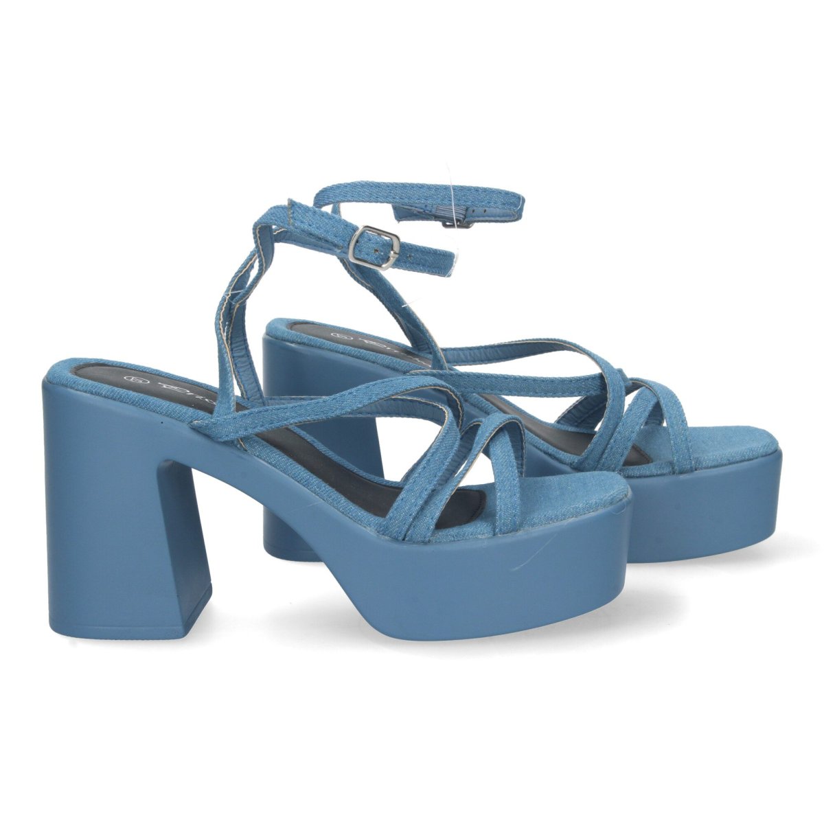 Sandalias Plataforma Azul Tiras Cruzadas - Imagen 6