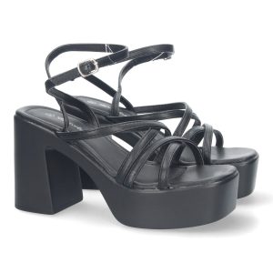 Sandalias plataforma cruzadas negras