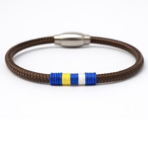 “TIRMA” pulsera hilo marrón con bandera canaria
