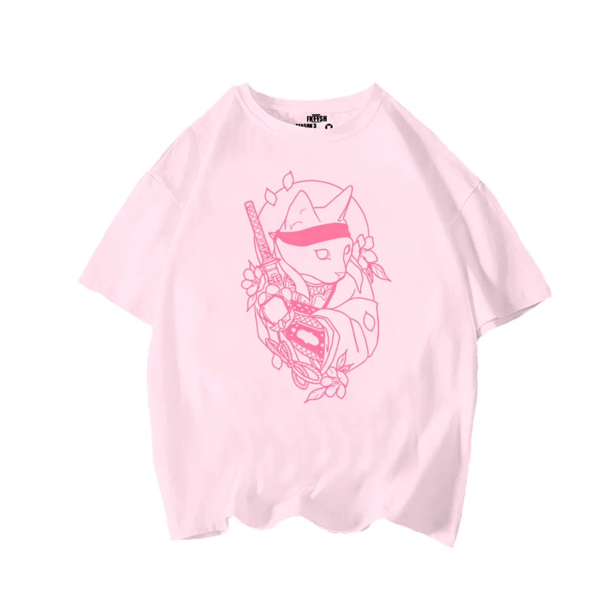 Playera Classic Oversize Gato Samurai - Imagen 4