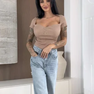 BLUSA MILKA RAYADA ECRU