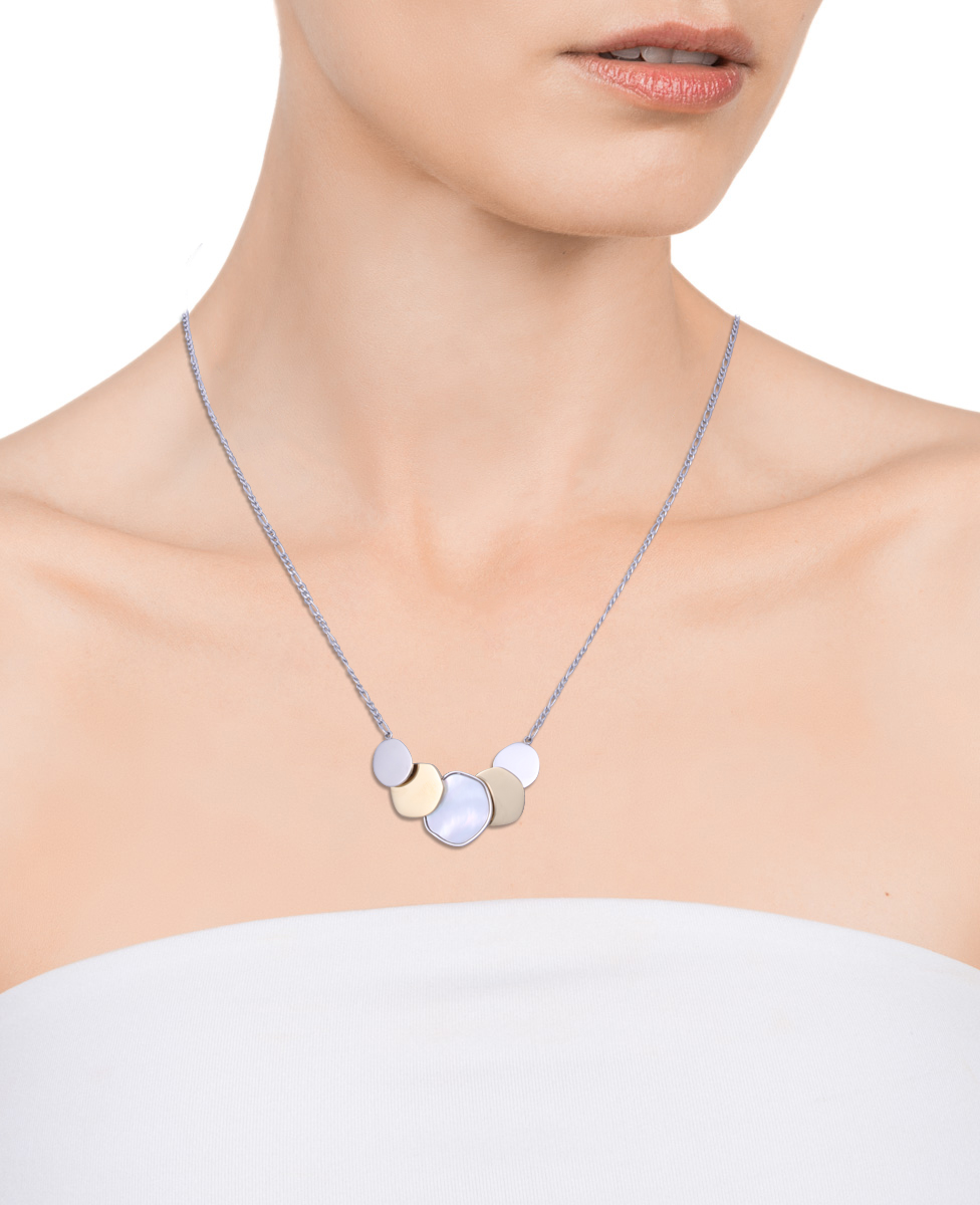 Collar Chic de acero en Ip dorado y madre perla - Imagen 3