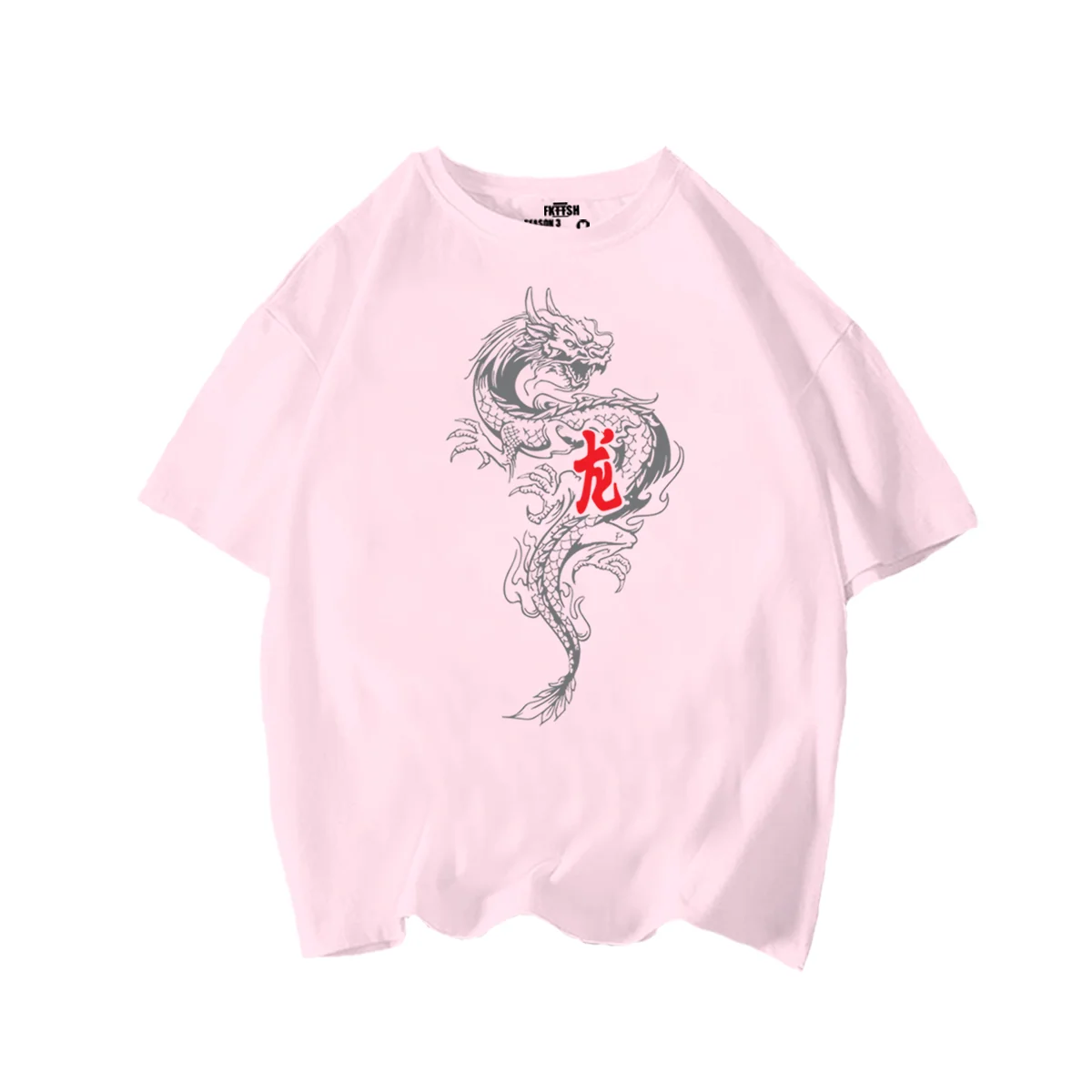 Playera Classic Oversize Dragon Gris FK - Imagen 5