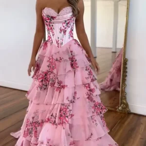 vestido largo rose