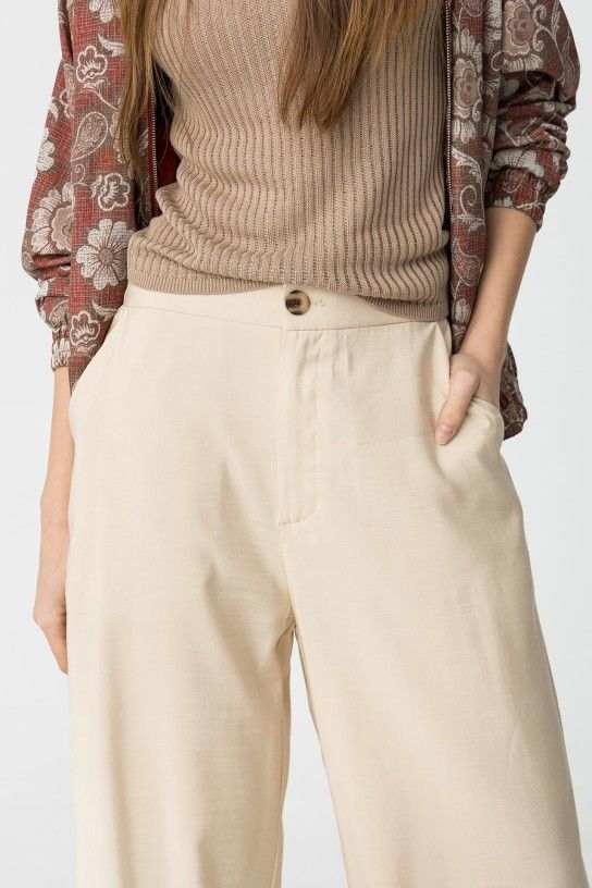 Pantalón Beige Cintura Alta Tiffosi - Imagen 5