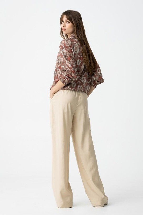 Pantalón Beige Cintura Alta Tiffosi - Imagen 4