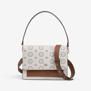 Bolso bandolera crema perforado Vilanova
