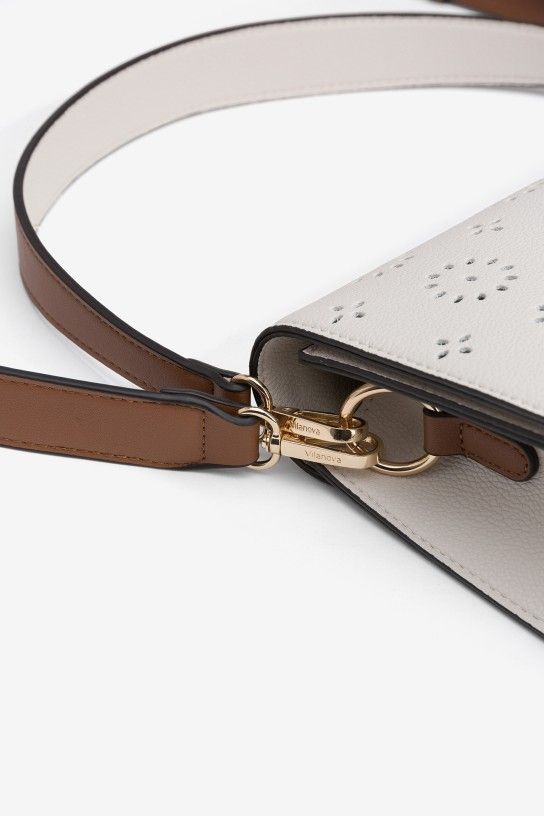Bolso bandolera crema perforado Vilanova - Imagen 4