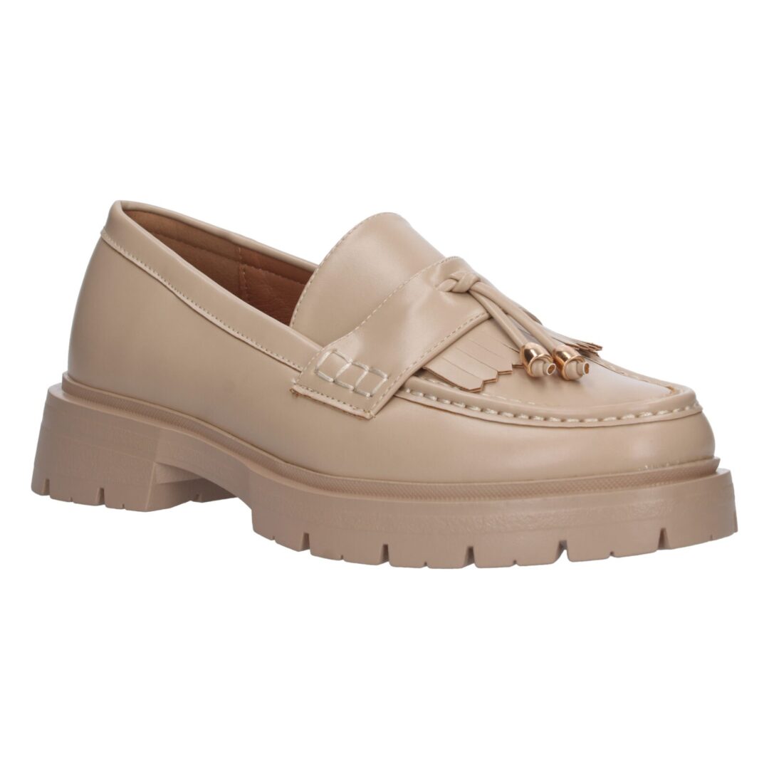 Mocasín beige flecos gruesos - Imagen 4
