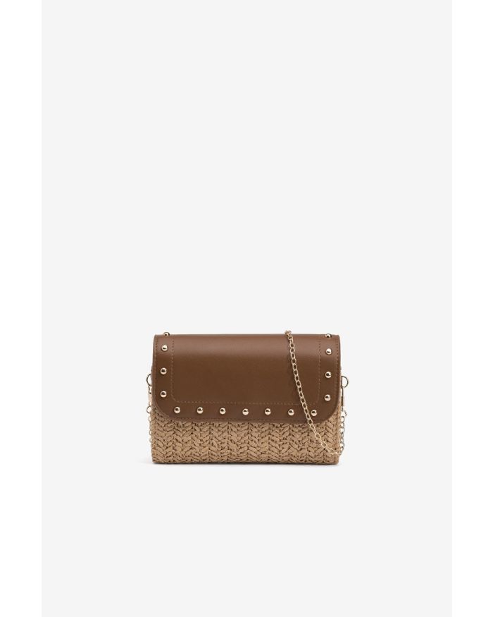 Bolso bandolera mediano de rafia Tiffosi
