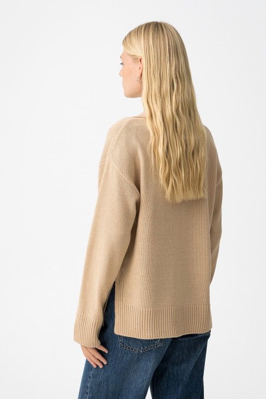 Jersey punto cuello camisero tostado Tiffosi - Imagen 5