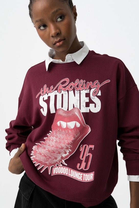 Sudadera burdeos The Rolling Stones Tiffosi - Imagen 4
