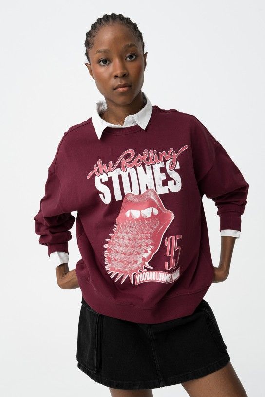 Sudadera burdeos The Rolling Stones Tiffosi - Imagen 3