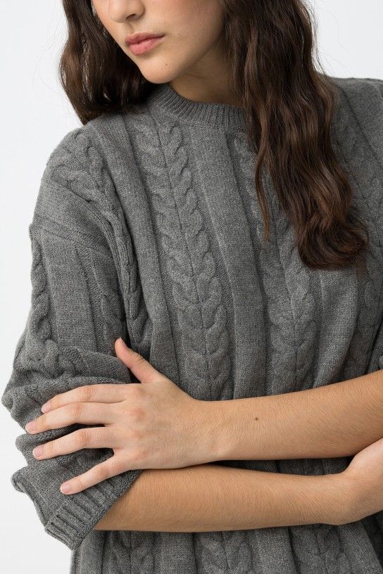 Jersey de punto gris trenzado Tiffosi - Imagen 6