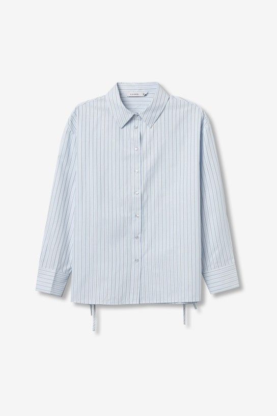 Camisa de rayas azul con manga larga Tiffosi - Imagen 2