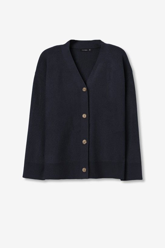 Cárdigan oversize azul marino Tiffosi