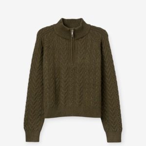 Jersey de punto con cremallera verde Tiffosi