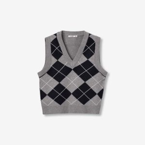 Chaleco de rombos gris Tiffosi