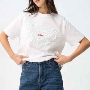 Camiseta de manga corta con estampado de corazón Tiffosi