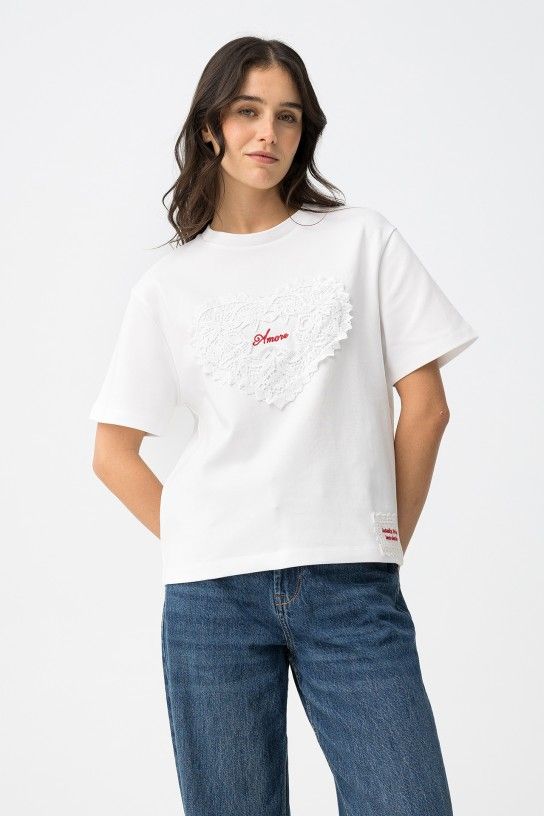 Camiseta de manga corta con estampado de corazón Tiffosi - Imagen 3