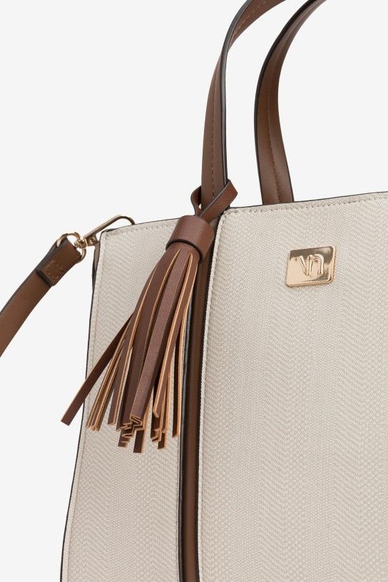 Bolso Vilanova beige doble asa bandolera - Imagen 5