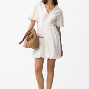 Vestido manga corta blanco Tiffosi