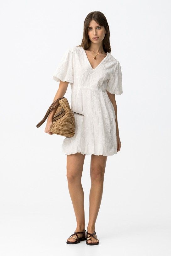 Vestido manga corta blanco Tiffosi - Imagen 2