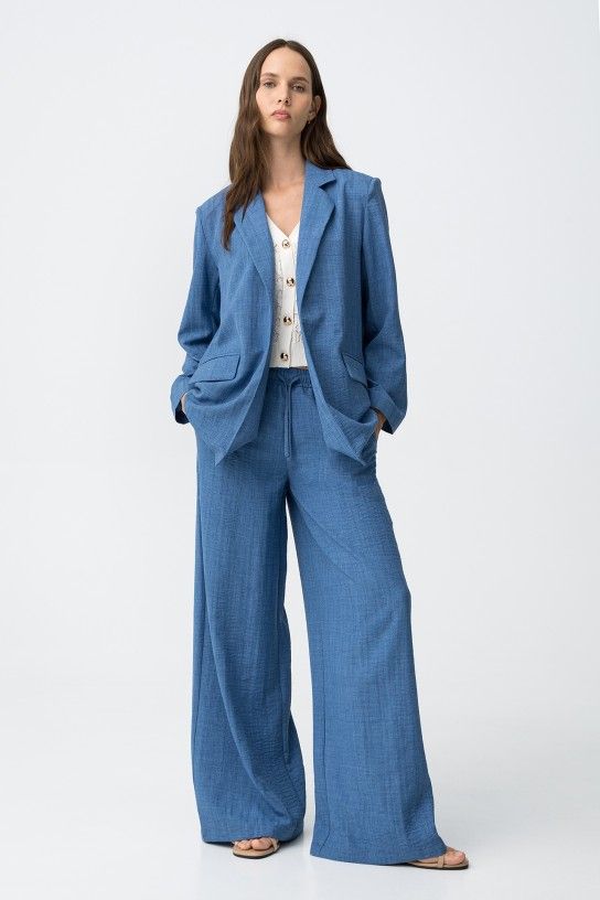 Pantalón ancho azul índigo Tiffosi