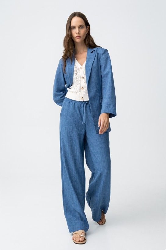 Pantalón ancho azul índigo Tiffosi - Imagen 3