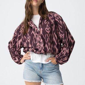 Bomber estampada burdeos geométrica Tiffosi