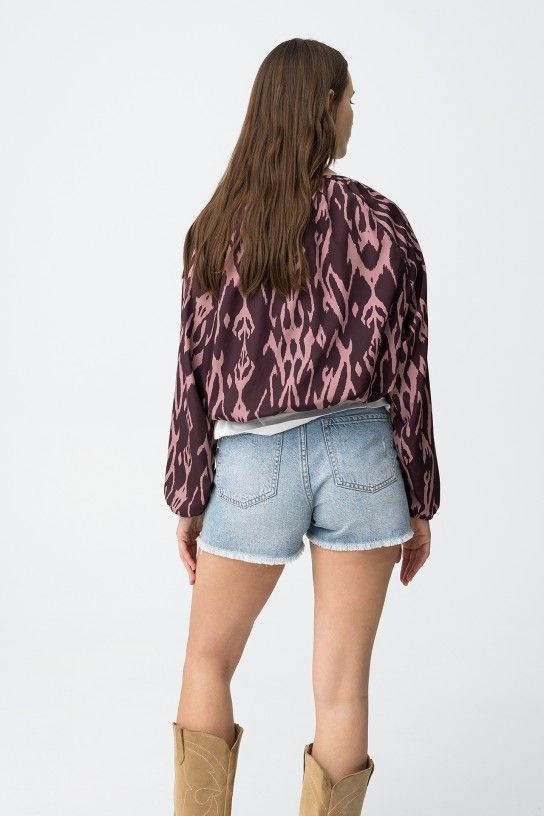 Bomber estampada burdeos geométrica Tiffosi - Imagen 5