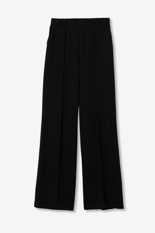 Pantalón ancho con cintura elástica negro Tiffosi