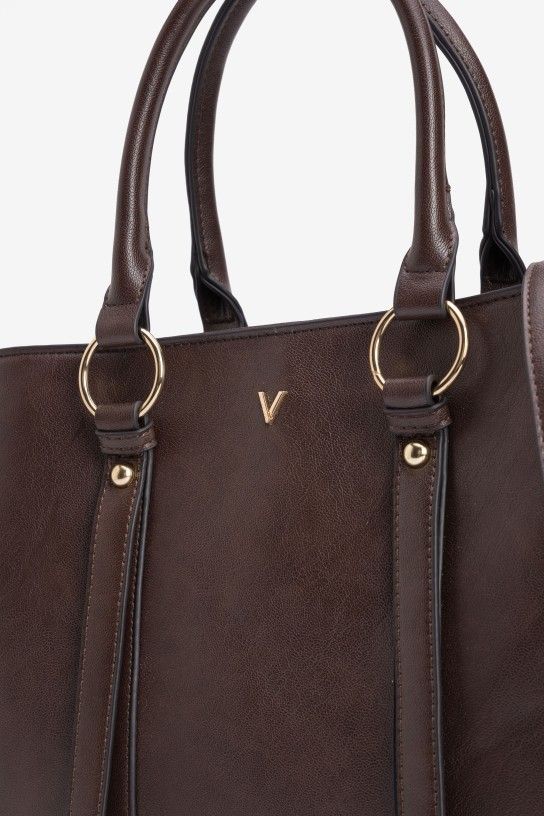Bolso city marrón con asa ajustable Vilanova - Imagen 4