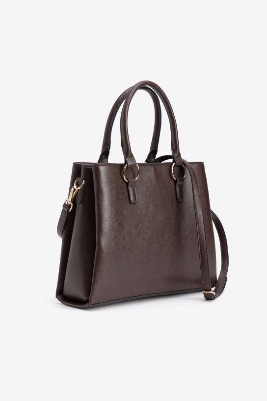 Bolso city marrón con asa ajustable Vilanova - Imagen 3