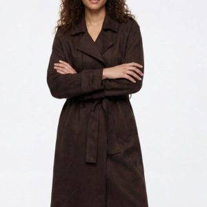 Gabardina de antelina marrón Tiffosi