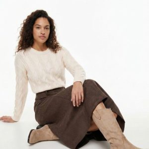 Jersey de punto trenzado beige Tiffosi