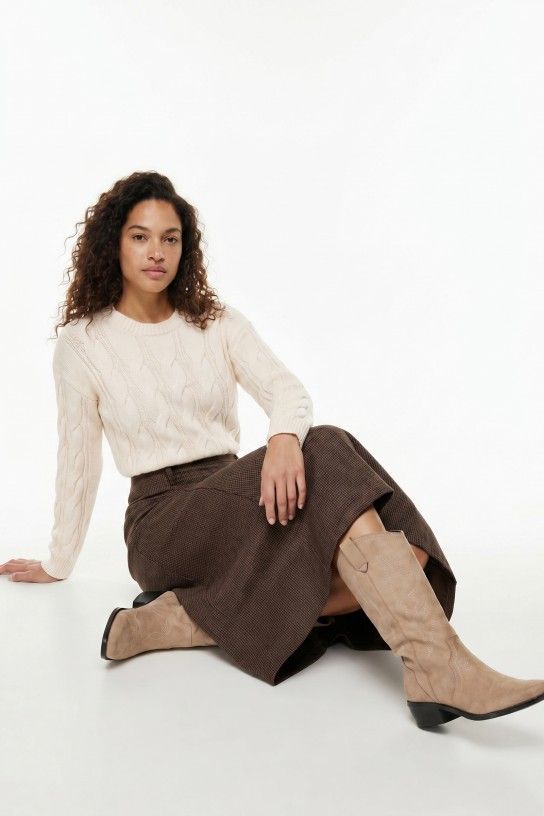 Jersey de punto trenzado beige Tiffosi - Imagen 2