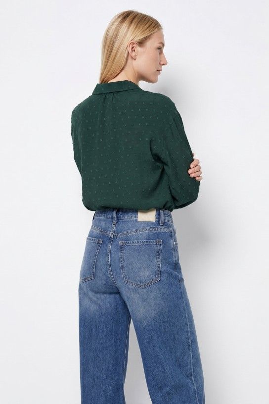 Blusa con escote en pico verde Tiffosi - Imagen 4