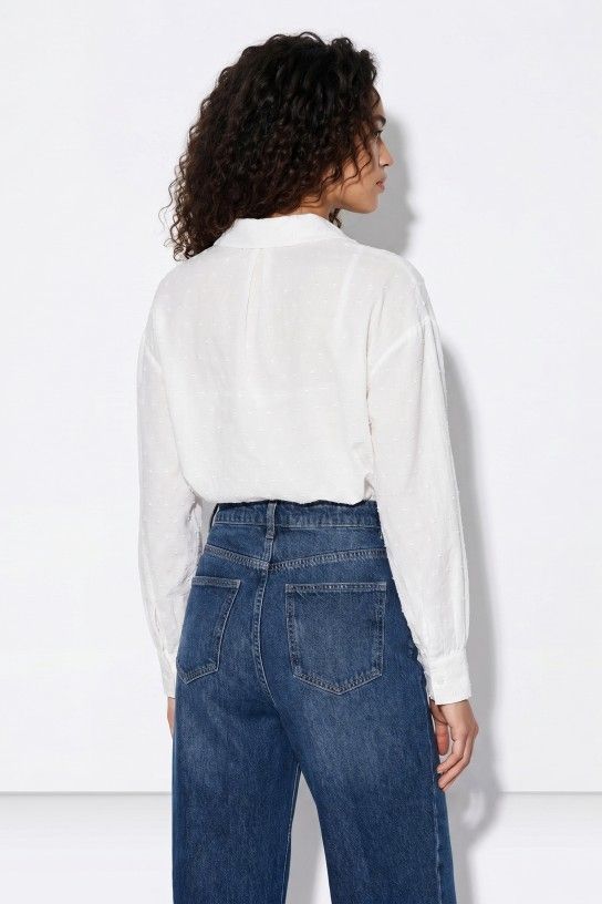 Blusa de manga larga escote en pico blanco Tiffosi - Imagen 4