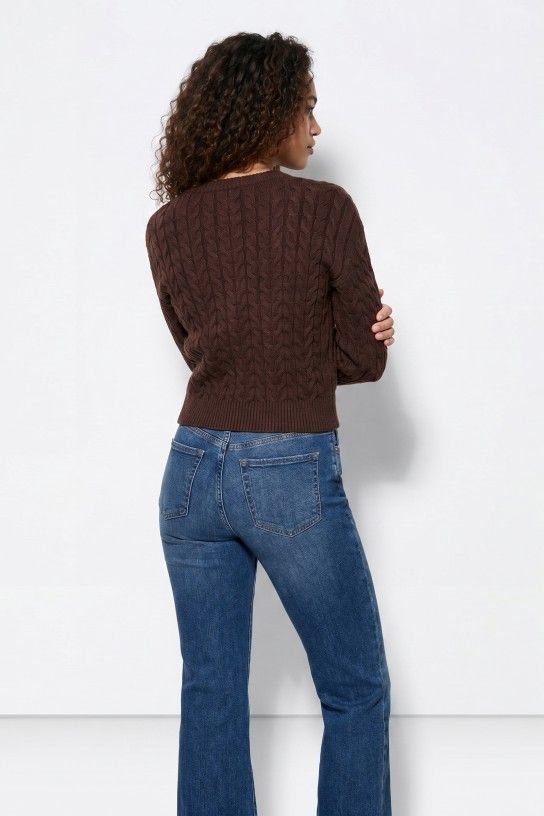 Jersey de punto trenzado marrón Tiffosi - Imagen 4