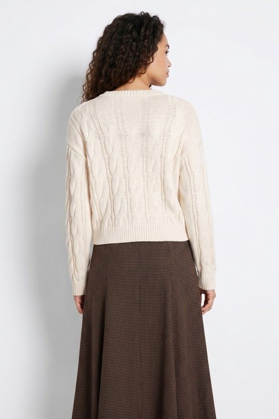 Jersey de punto trenzado beige Tiffosi - Imagen 4