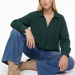 Blusa con escote en pico verde Tiffosi