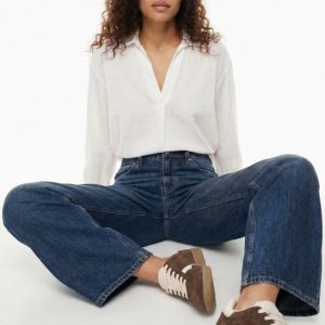 Blusa de manga larga escote en pico blanco Tiffosi