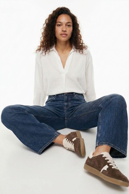 Blusa de manga larga escote en pico blanco Tiffosi - Imagen 2